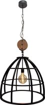 Chericoni - Aperto hanglamp - 1 lichts - 60 cm - zwart black steel & vintage wood