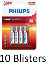 40 Stuks (10 Blisters a 4 st) Philips Power Alkaline AAA