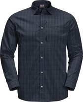 Jack Wolfskin Rays Flex Outdoorblouse Mannen - Night Blue Checks - Maat XL