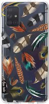Casetastic Samsung Galaxy A71 (2020) Hoesje - Softcover Hoesje met Design - Feathers Multi Print