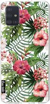 Casetastic Samsung Galaxy A51 (2020) Hoesje - Softcover Hoesje met Design - Tropical Flowers Print