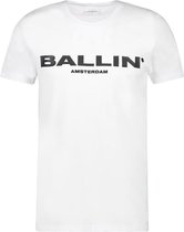 Ballin Amsterdam -  Heren Slim Fit  Original T-shirt  - Wit - Maat L