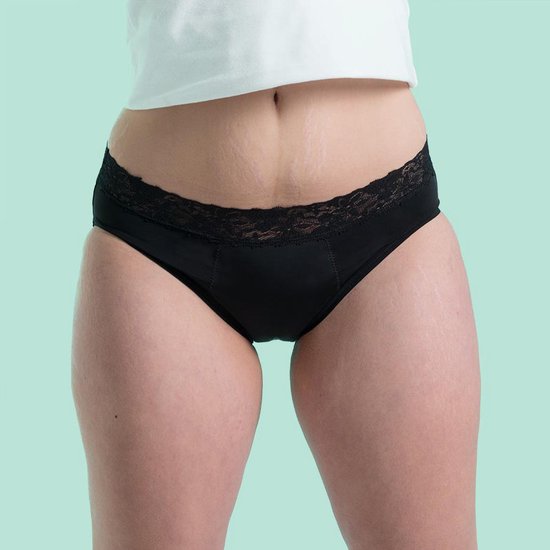 Cheeky Wipes Menstruatie ondergoed - Feeling Pretty - Slip - Zwart