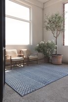 LIGNE PURE Switch – vloerkleed – tapijt – handgeknoopt – wol – eco – modern – Blauw Wit - 140x200