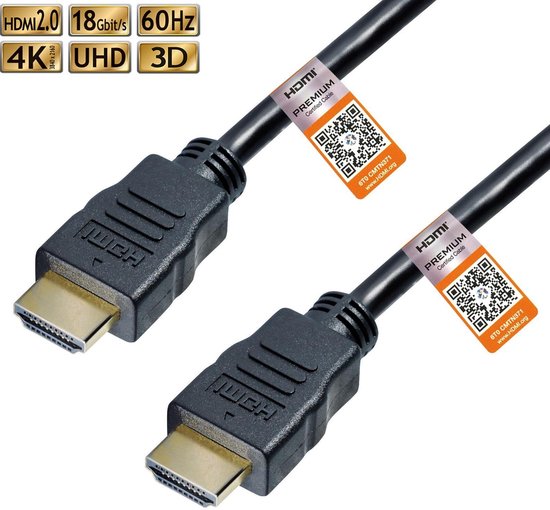 brand buik Voorganger HDMI 2.0 Kabel | Premium Certificering | Lengte 2 Meter | 4K | UHD | bol.com