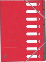 Elba Oxford Top File+ sorteermap, 8 vakken, met elastosluiting, rood