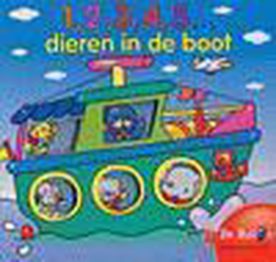 Cover van het boek '1, 2, 3, 4, 5 dieren in de boot'
