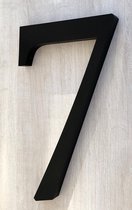 Huisnummer 7 RVS Mat zwart 3D Groot XXL - Hoogte 40 cm - Dikte 3 cm - Promessa-Design - Type 3D/40/Zwart Roma.