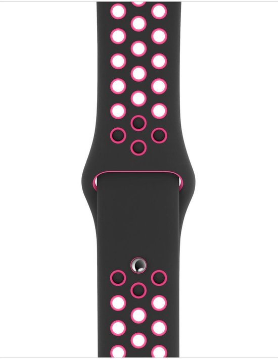 Apple Sportbandje van Nike - Zwart/Pink Blast (44 mm) | bol.com