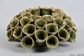 Waxinelichthouder Scabiosa groen 13 x 6 cm