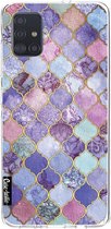 Casetastic Samsung Galaxy A51 (2020) Hoesje - Softcover Hoesje met Design - Purple Moroccan Tiles Print