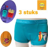 Embrator 3-pack jongens Boxershort met print turquoise/oranje/paars 86/92