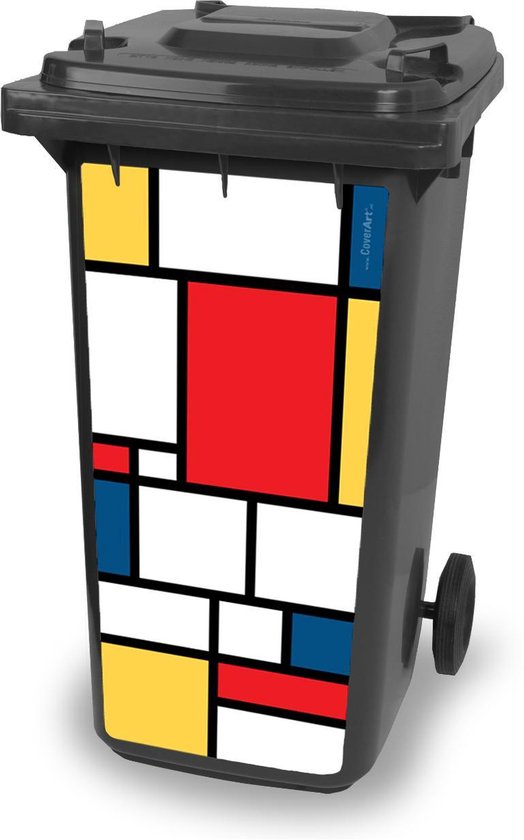 container sticker -klikosticker-Piet Mondriaan- afvalbak... | bol.com