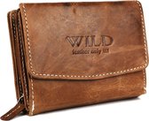 Wild Leather Only !!! Portemonnee Dames geheel Buffelleer Bruin - Billfold- ( RS-31-13) -