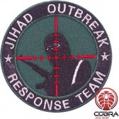 JIHAD OUTBREAK Response Team geborduurde groene patch embleem met velcro