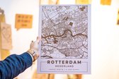 TextTim.nl Gegraveerde Stadskaart Poster Rotterdam Groot Hout