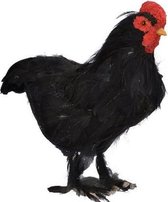 Dierenbeeld zwarte kip vogel 30 cm staande decoratie - Woondecoratie - Dierenbeelden boerderij