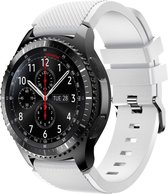 Bandje Voor de Samsung Gear S3 Classic / Frontier - Siliconen Armband / Polsband / Strap Band / Sportbandje - Wit Watchbands-shop.nl