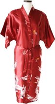 TA-HWA - Dames Kimono - met Kraanvogels - Rood - Maat L