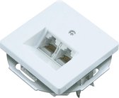 Berker Q1 Telefoon/Data Wandcontactdoos - Inbouw - Cat3 - 2 x 8-polig - Polarwit