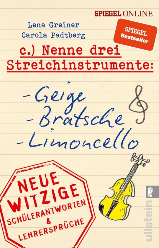 Nenne drei Streichinstrumente: Geige, Bratsche, Limoncello - cover