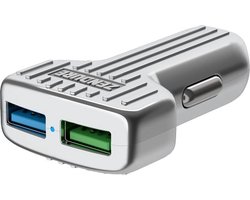 Zendure USB Autolader met 2 USB-Poorten - 30W - Quick Charge 3.0 - Zilver