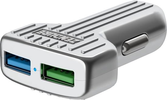 Zendure USB Autolader met 2 USB-Poorten - 30W - Quick Charge 3.0 - Zilver