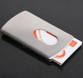 Uitschuifbaar Visitekaartjes Houder - Pasjes Houder - Zilveren Uitschuif Opberg Case - RVS/Aluminium Houder - Business Card Holder - Portemonnee