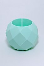 BOKKY rhomboid bloempot pastel munt, plantgat Ø 6cm