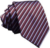 Zijden stropdassen - stropdas heren - ThannaPhum Bordeauxrode zijden stropdas meerkleurig gestreept