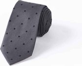 Zijden stropdassen - stropdas heren ThannaPhum Zijden stropdas zwart met zwarte stippen