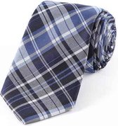 Zijden stropdassen - stropdas heren - ThannaPhum Zijden stropdas blauw zwart geruit