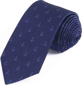 Zijden stropdassen - stropdas heren - ThannaPhum Zijden stropdas donkerblauw met anker