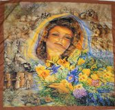 ThannaPhum kunst design sjaal 85 x 85 - flower girl