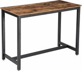 Vintage Hoge Tafel voor een Bar of Keukenruimte - Solide Metalen Frame - 120x60x90cm - Zwart/Bruin