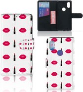 Portefeuille Xiaomi Mi Mix 2s Flip Housse Étui Lipstick Kiss