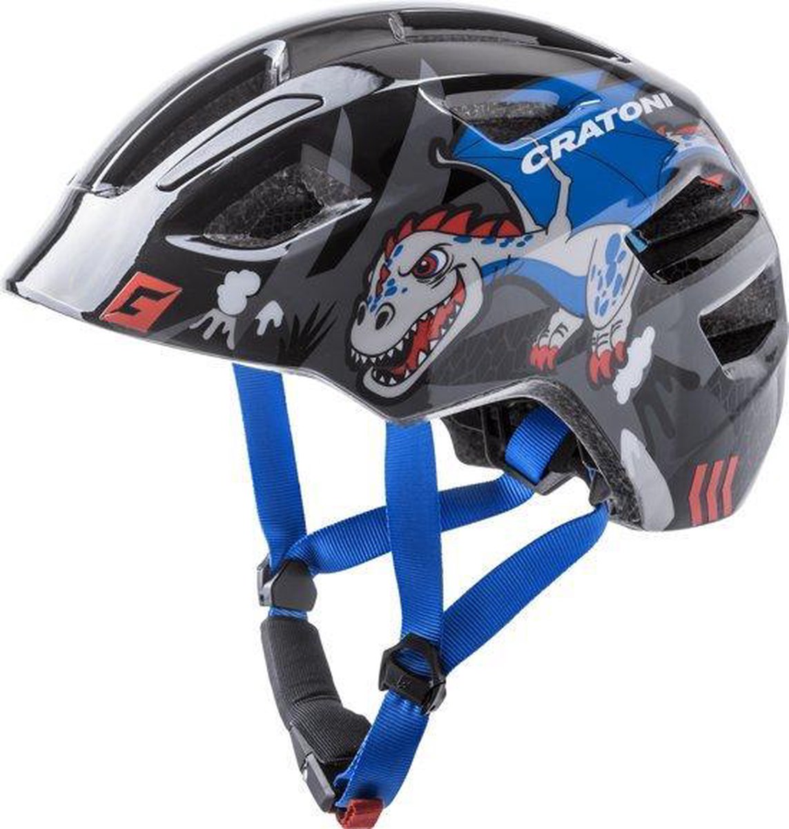 Cratoni Maxster Dragon zwart - kinderhelm XS-S (46-51cm) - EN1078 - Extra bescherming achterhoofd en slapen