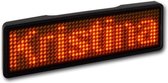 Sertronics LED naamplaatje 9.3x3cm zwarte rand - LED Kleur - Oranje