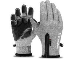 Waterdichte Touchscreen Handschoenen - Wind en Waterdichte - Uniseks - Maat M - Lichtgrijs