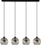 Straluma " Smokey" Hanglamp glas - 4 x E27 - Smoke Glass bollen - Zwart - Modern