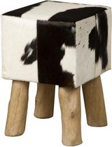 Teakea - Krukje koeienhuid vierkant | 30x30x45 | Large | Zwart-wit