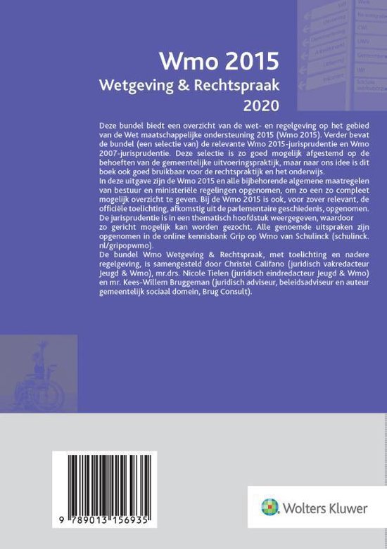Wmo 2015 Wetgeving & Rechtspraak 2020 - Wolters Kluwer Nederland B.V.
