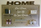 Wandbord steigerhout met tekst Don't dream your life