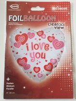 Folie ballon i love you gevuld met helium