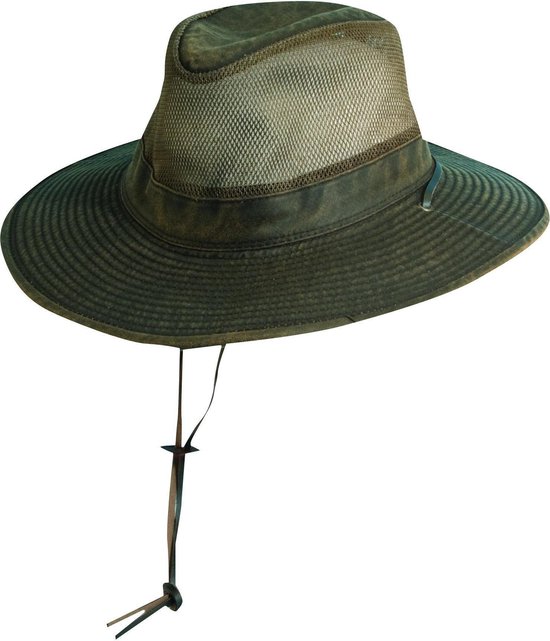 Dorfman Pacific - Safari hoed met gaas voor heren - Bruin - maat M (57CM) |  bol