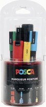 Uni Posca - vermarker - verschillende puntdiktes - set  á 7 stuks.