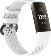 By Qubix - Fitbit Charge 3 & 4 sport bandje (large) - Wit - Fitbit charge bandjes