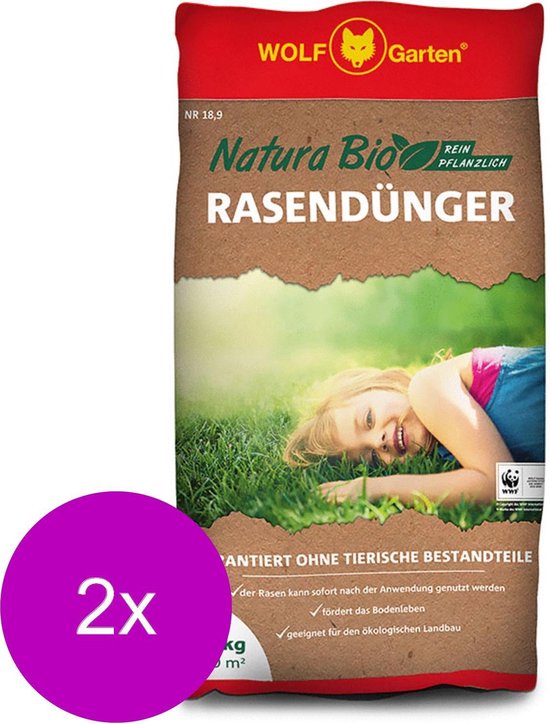 Bol Com Wolf Garten Natura Bio Gazonmest Gazonmeststoffen 2 X 18 9 Kg