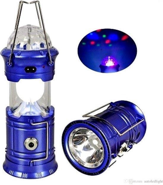 Multifunctional camping lamp - blauw - met Bluetooth - discolamp | bol.com