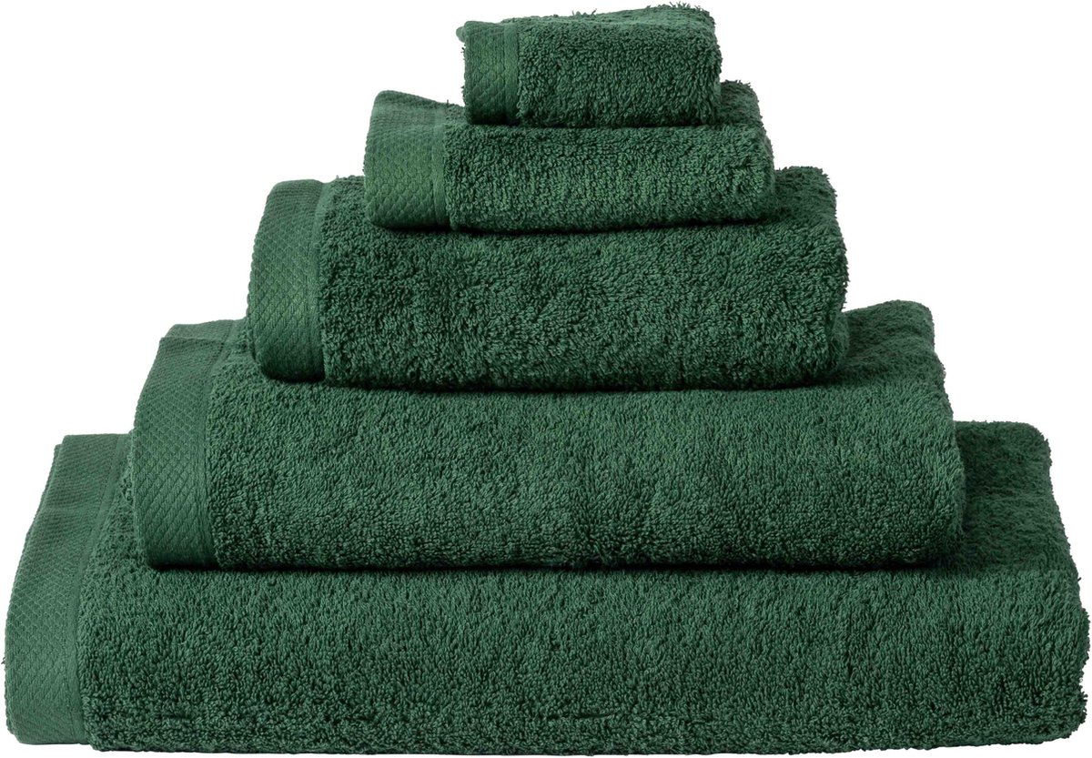 Handdoek 50x100 cm Uni List Donker Groen 20173 - 4 Stuks
